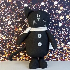 👻 Black Cat Decor Plush with Scarf
